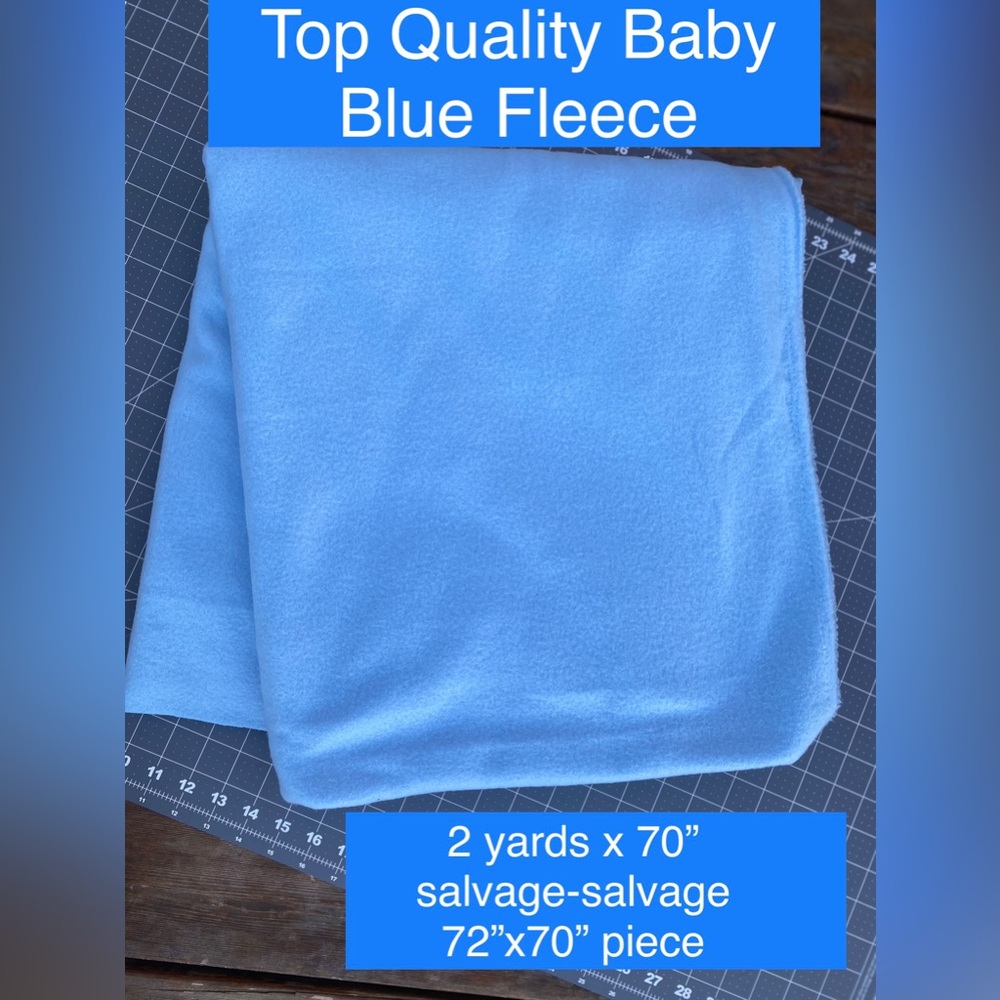 Baby Blue Fleece💙High Quality, extra wide (70”) 2 Yards= 72”x70” piece!